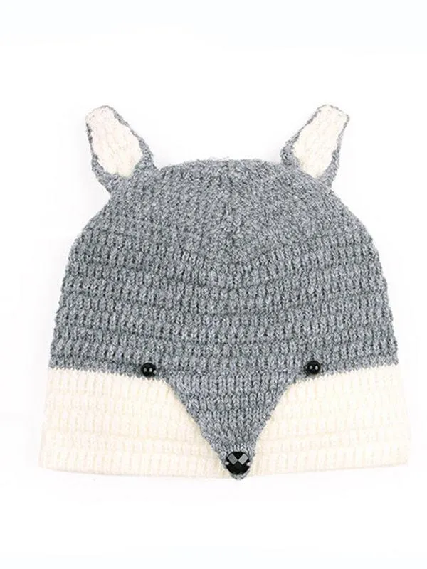 2-piece Cute Fox Pattern Knitted Baby Set Hat   Shorts