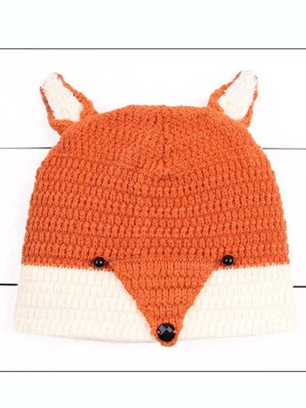 2-piece Cute Fox Pattern Knitted Baby Set Hat   Shorts