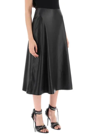 Balenciaga a-line leather skirt