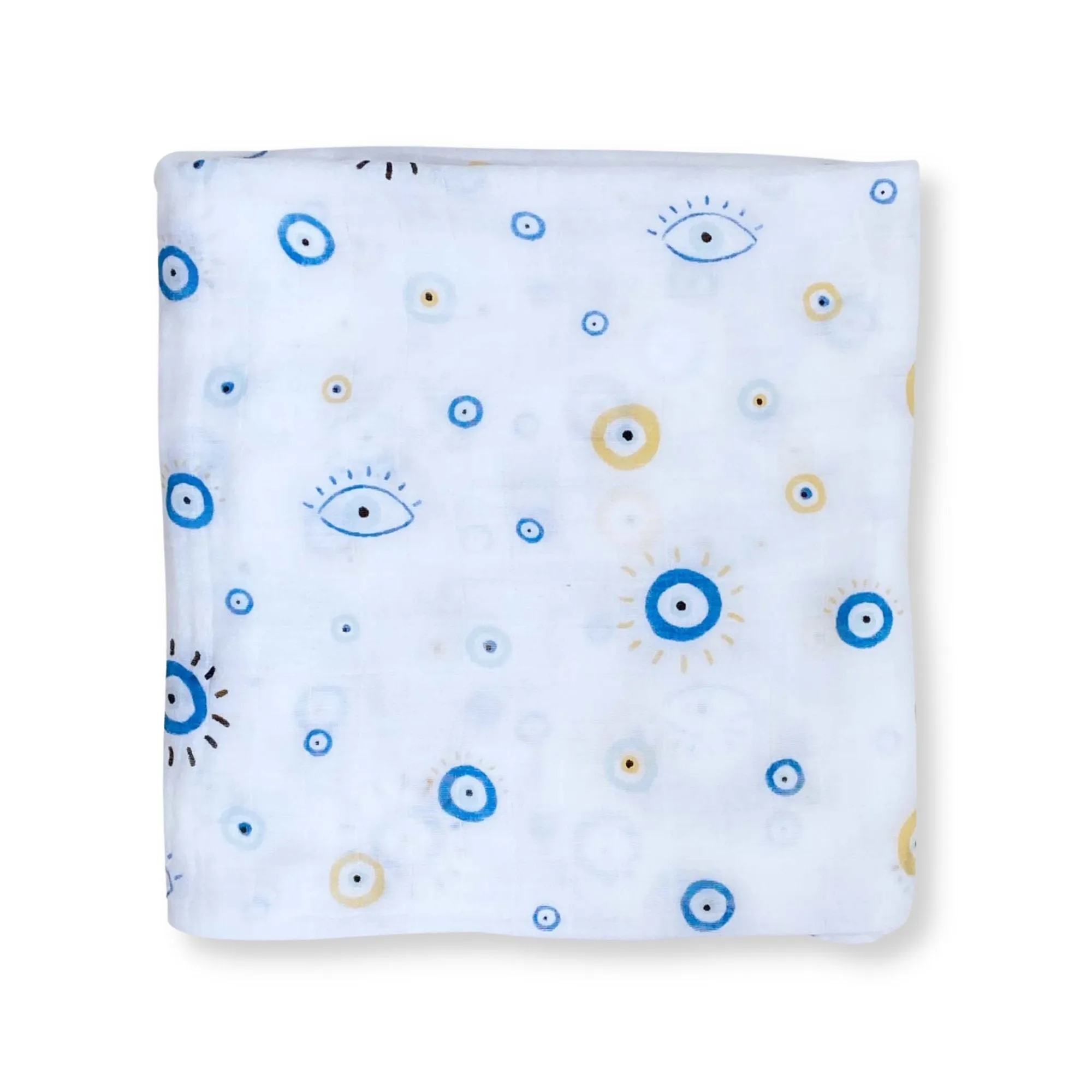 Bamboo Muslin Swaddle Blanket & Topknot Set - Eye See You