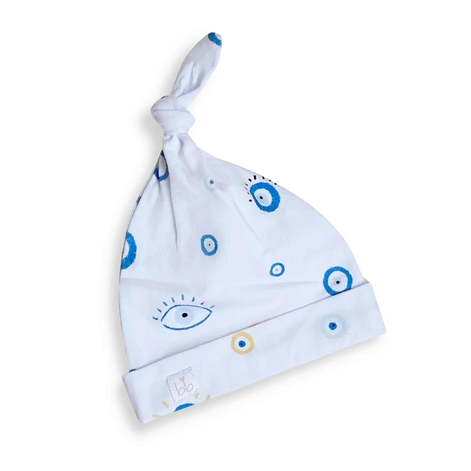 Bamboo Muslin Swaddle Blanket & Topknot Set - Eye See You