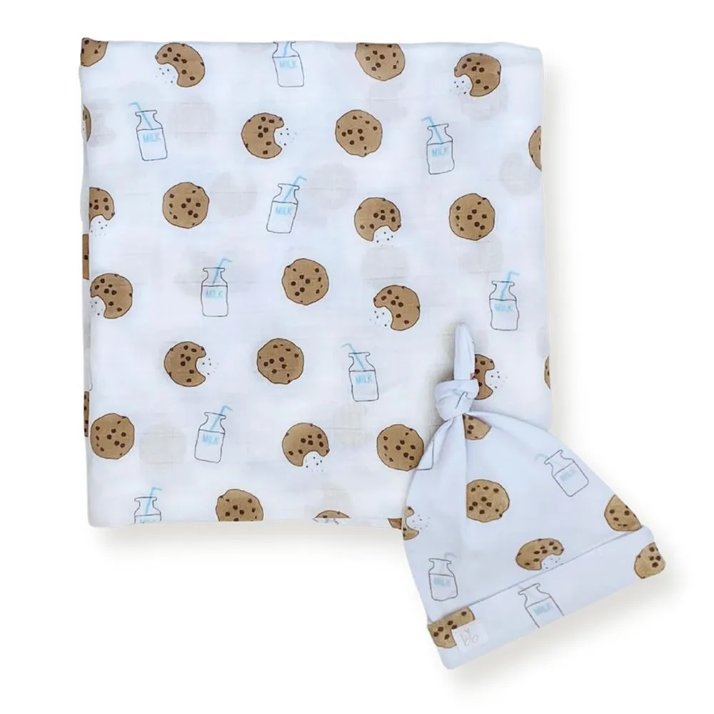 Bamboo Muslin Swaddle Blanket & Topknot Set - Eye See You