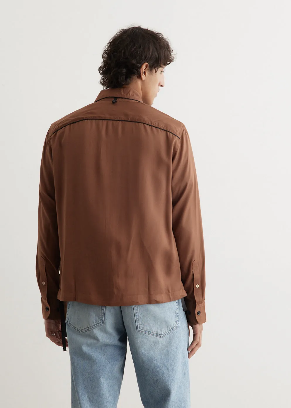 Blouson Zip Long Sleeve Shirt