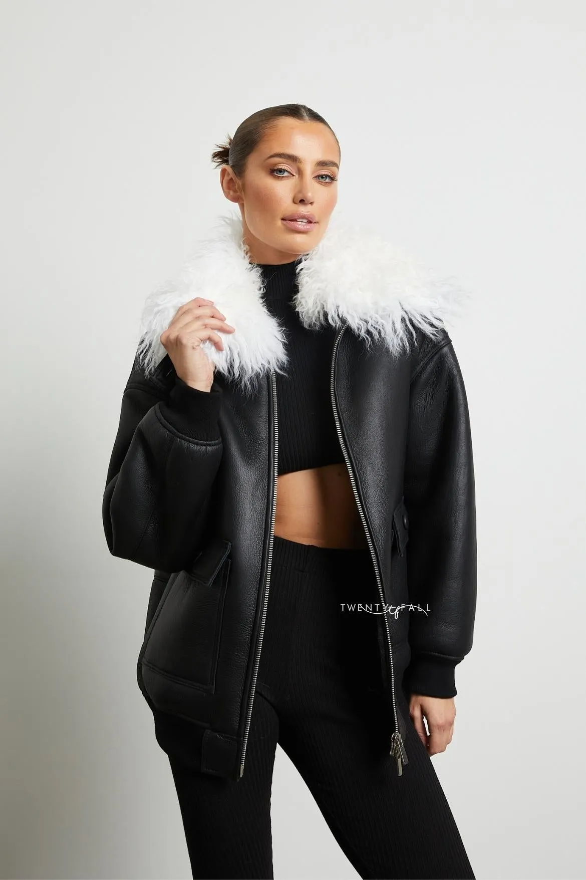 Celine Shearling Bomber with Mongolian Fur