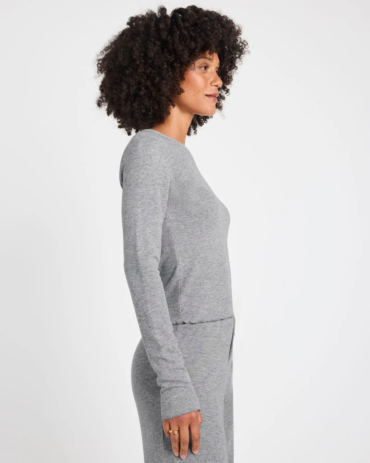 Cropped Thermal LYR Long Sleeve Tee