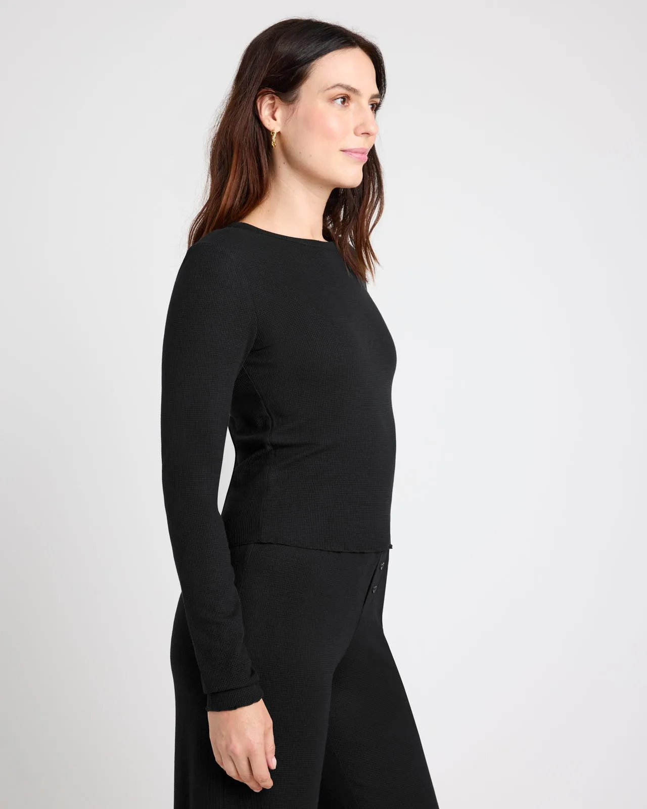 Cropped Thermal LYR Long Sleeve Tee