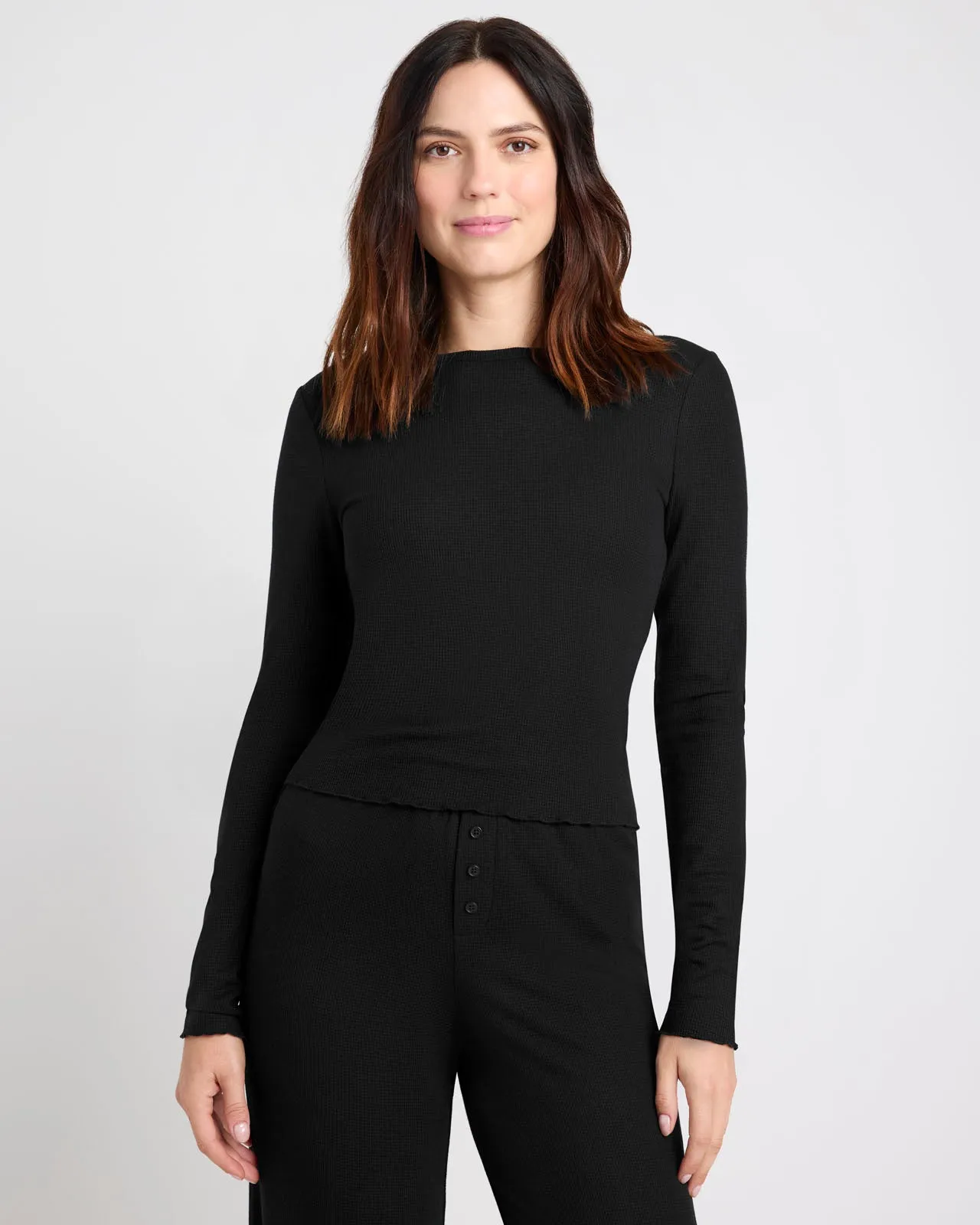 Cropped Thermal LYR Long Sleeve Tee