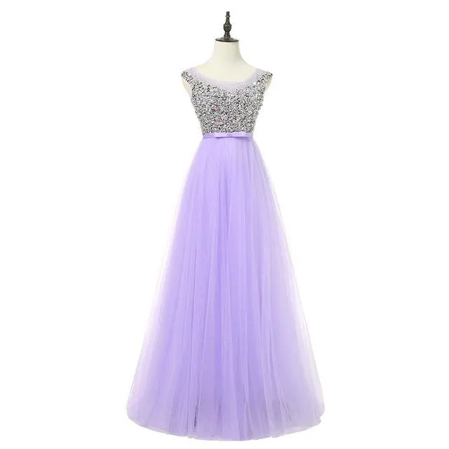 FADISTEE New arrival luxury long style dresses bling beading tulle evening dresses prom party crystal pearls floor length