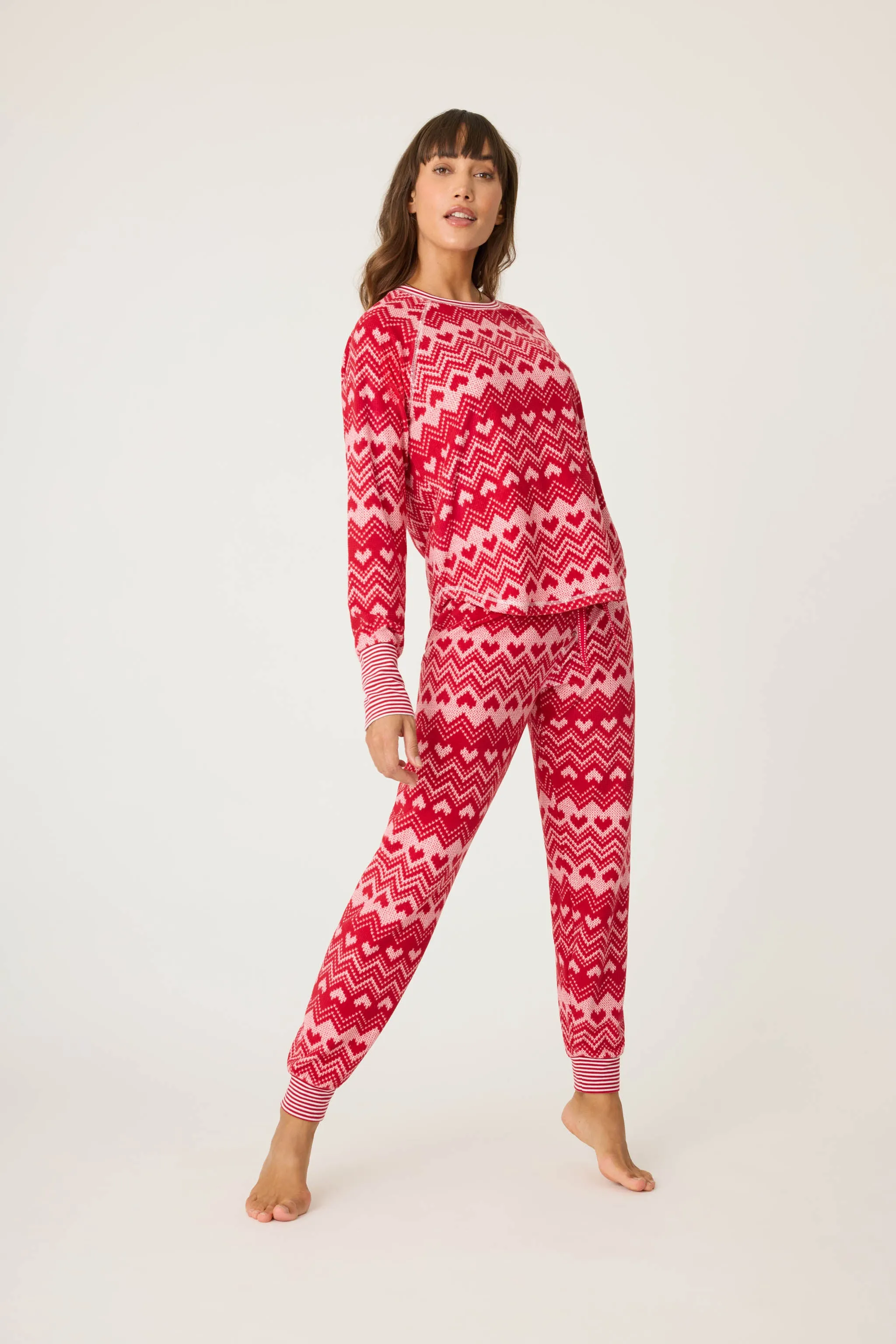 Fair Isle Hearts Thermal Velour Jammie Set