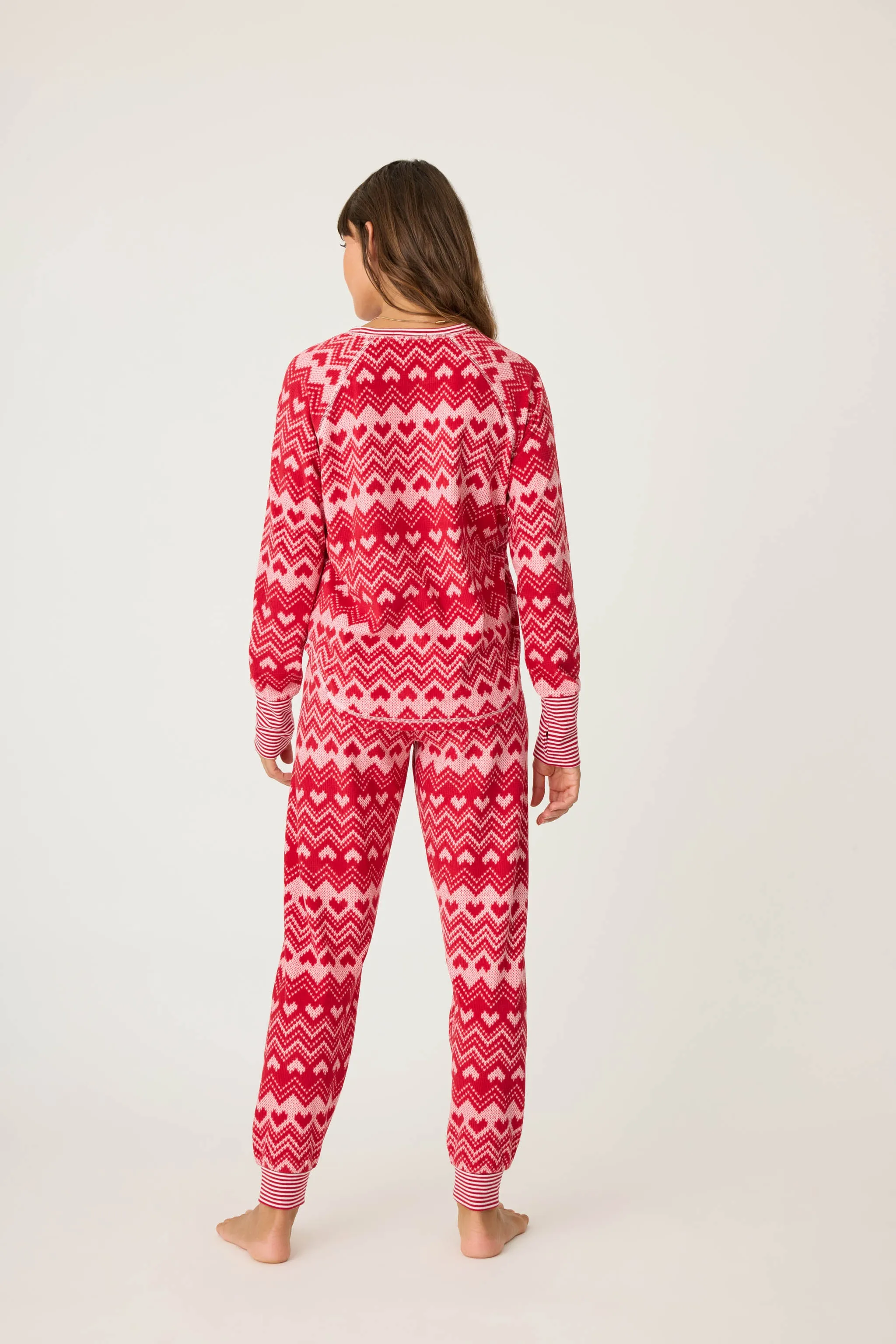 Fair Isle Hearts Thermal Velour Jammie Set