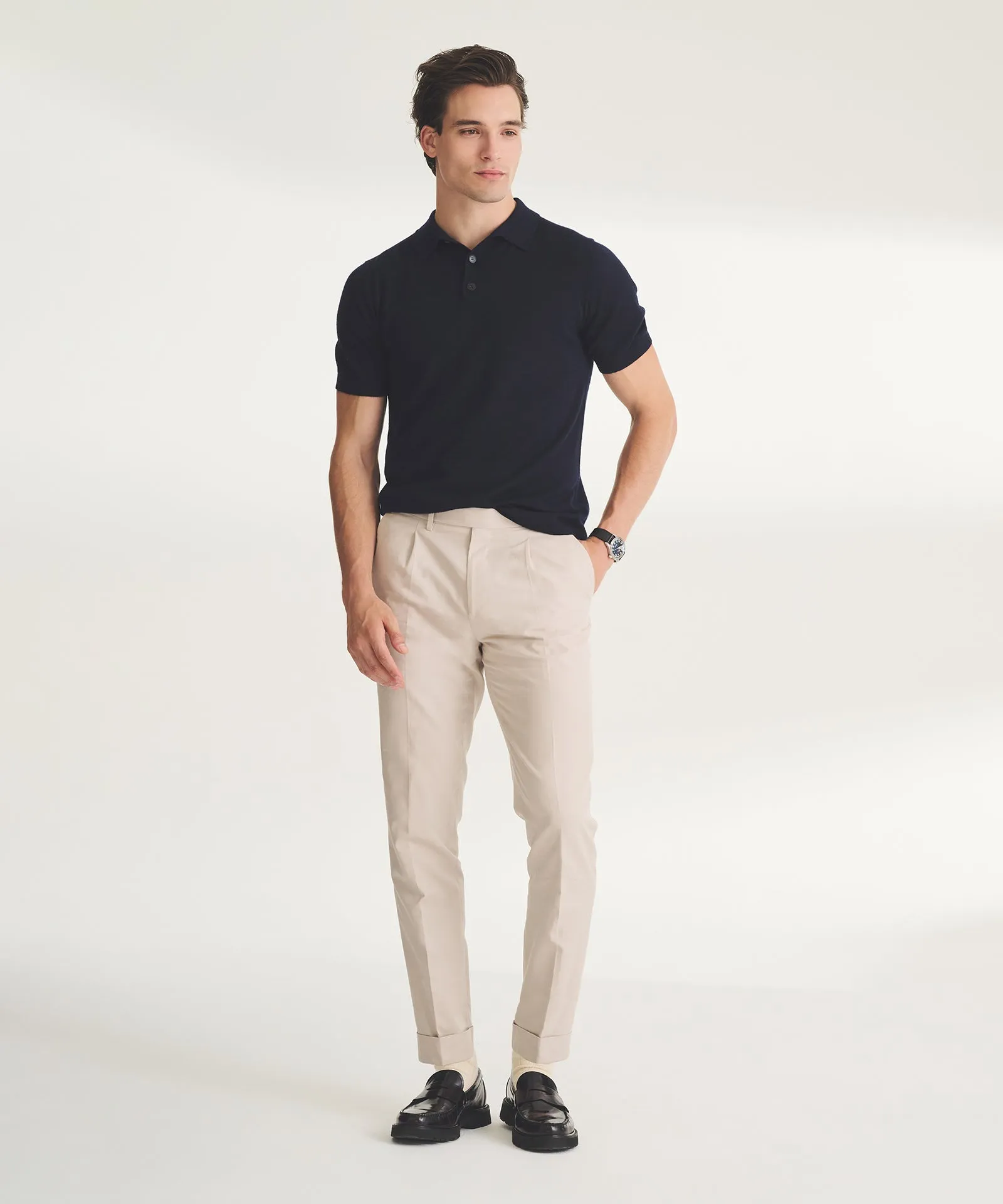 Fancy Cashmere Short Sleeve Polo