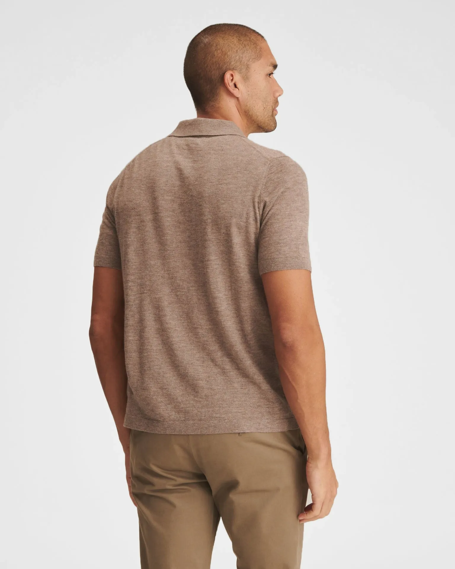 Fancy Cashmere Short Sleeve Polo