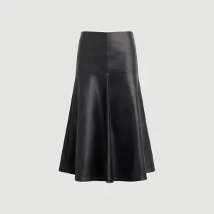 Harley A-Line Vegan Leather Skirt (Petite)