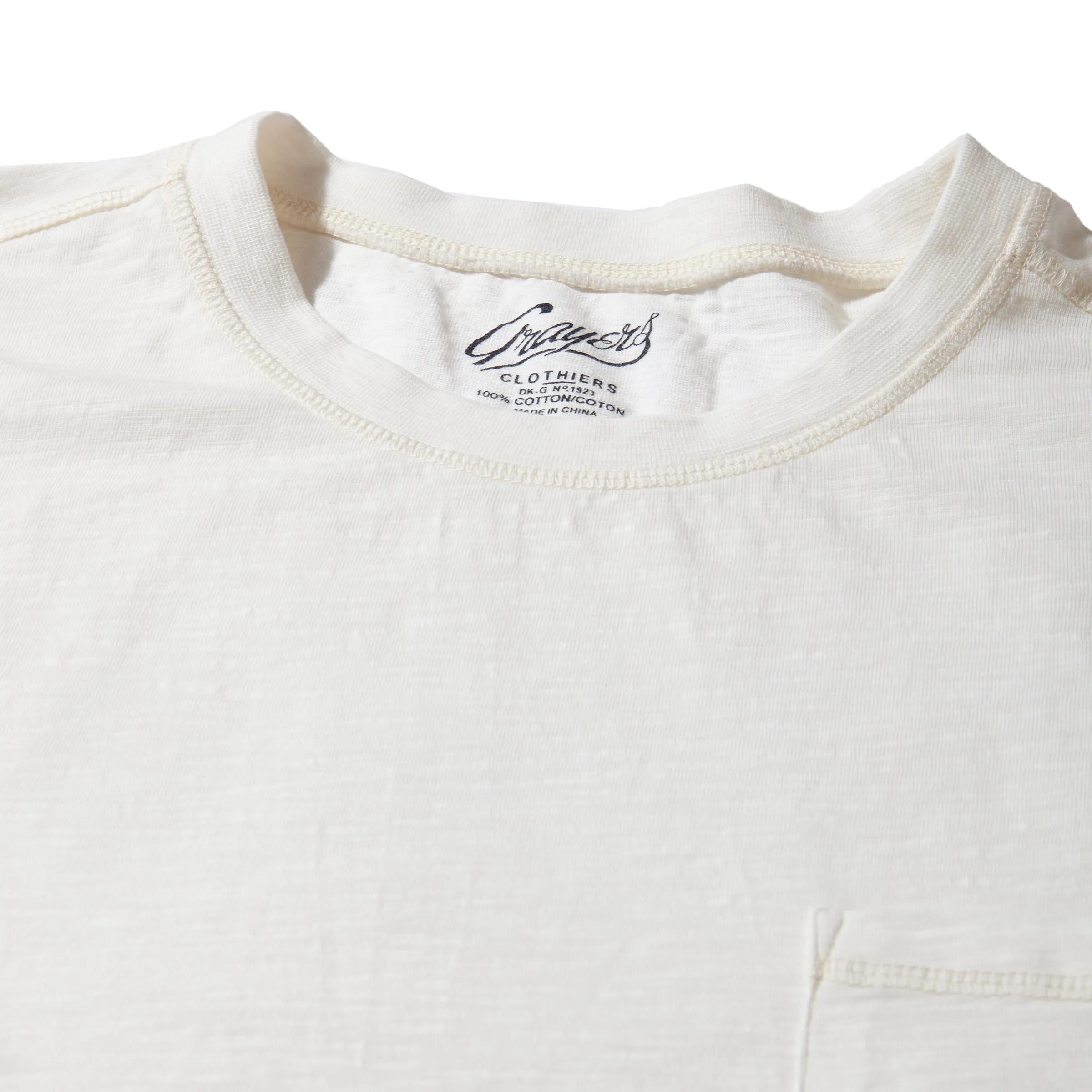 Hewitt Garment Dyed Pocket Tee - White