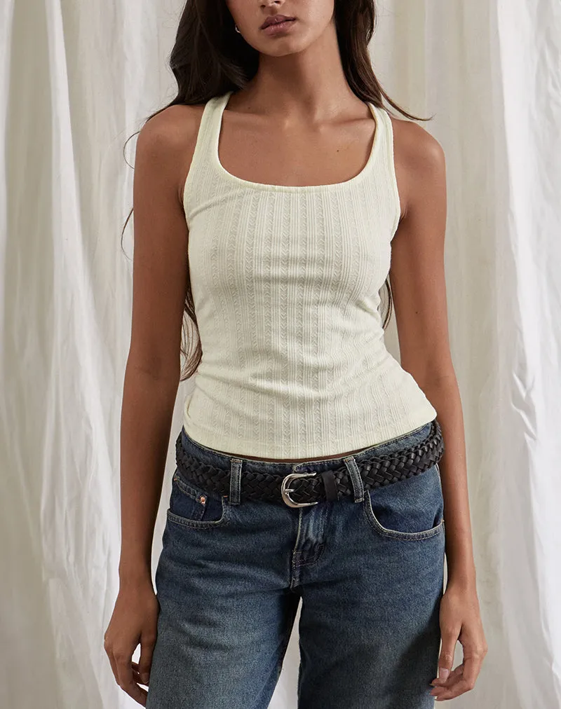 Kalinda Vest Top in Pointelle Ivory