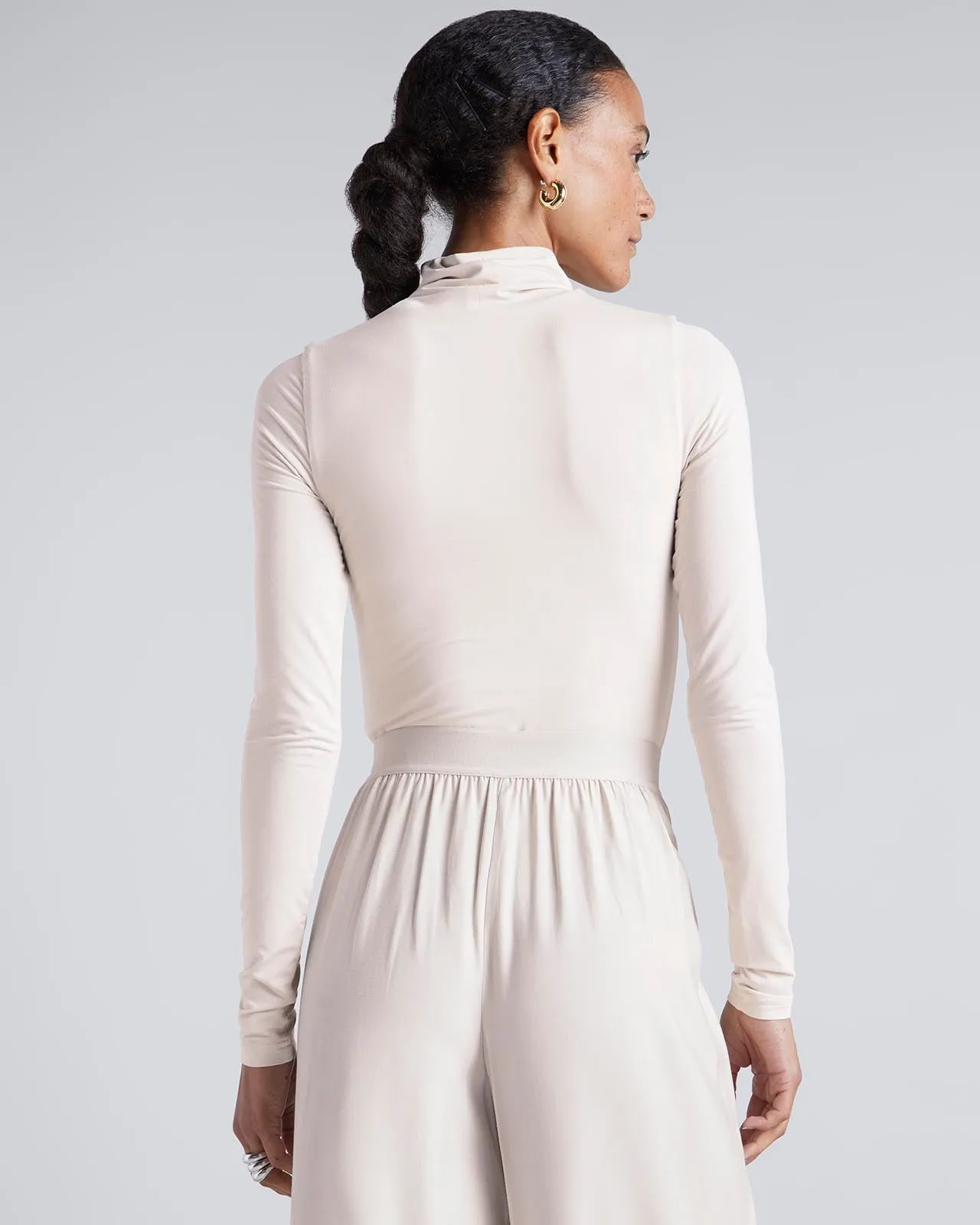 Kate Young x Splendid Silk-Modal Turtleneck Bodysuit