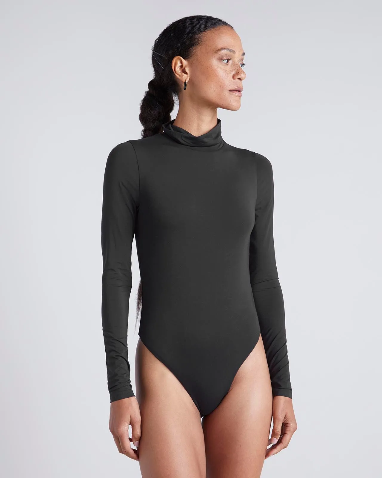 Kate Young x Splendid Silk-Modal Turtleneck Bodysuit