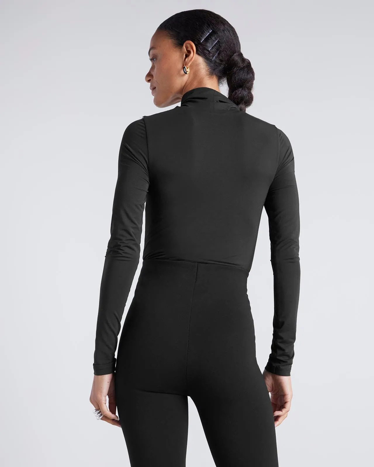 Kate Young x Splendid Silk-Modal Turtleneck Bodysuit