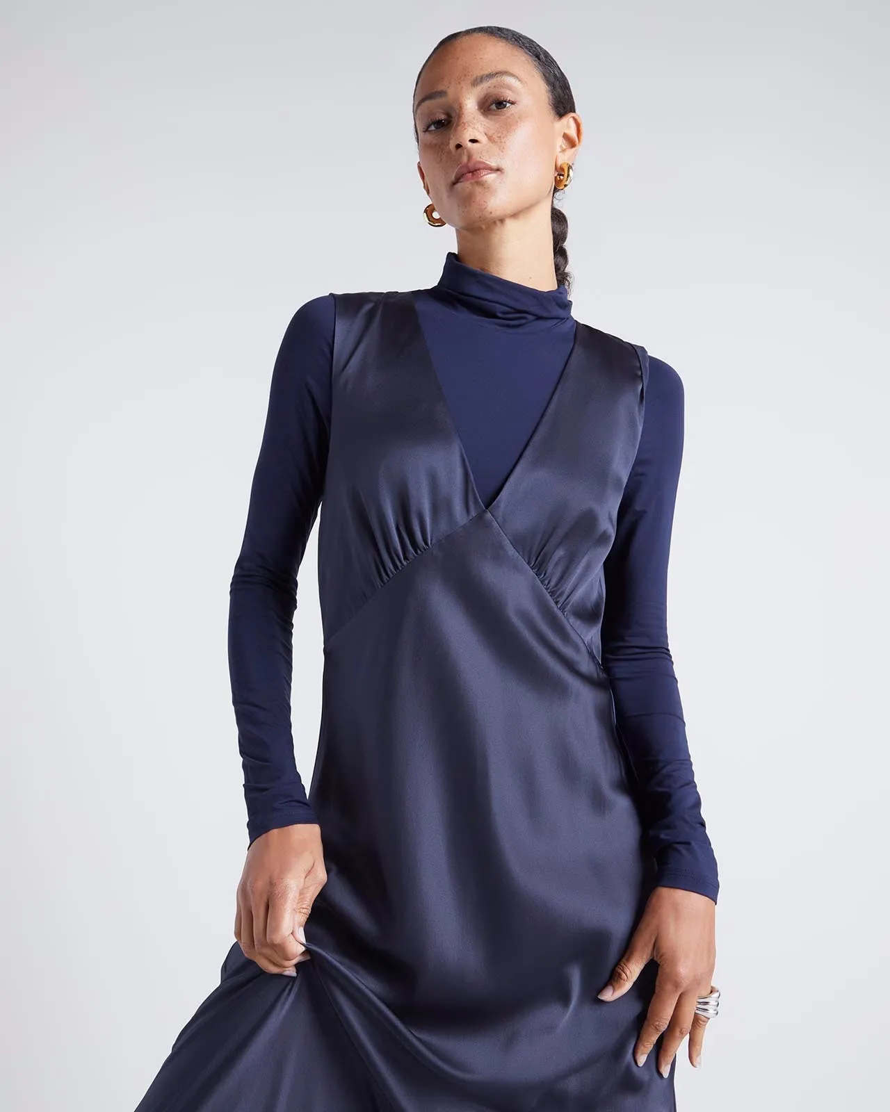 Kate Young x Splendid Silk-Modal Turtleneck Bodysuit