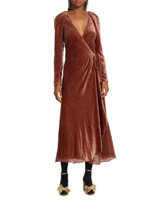 Lauren Tanya Taylor Velvet Wrap Dress, Rosewood