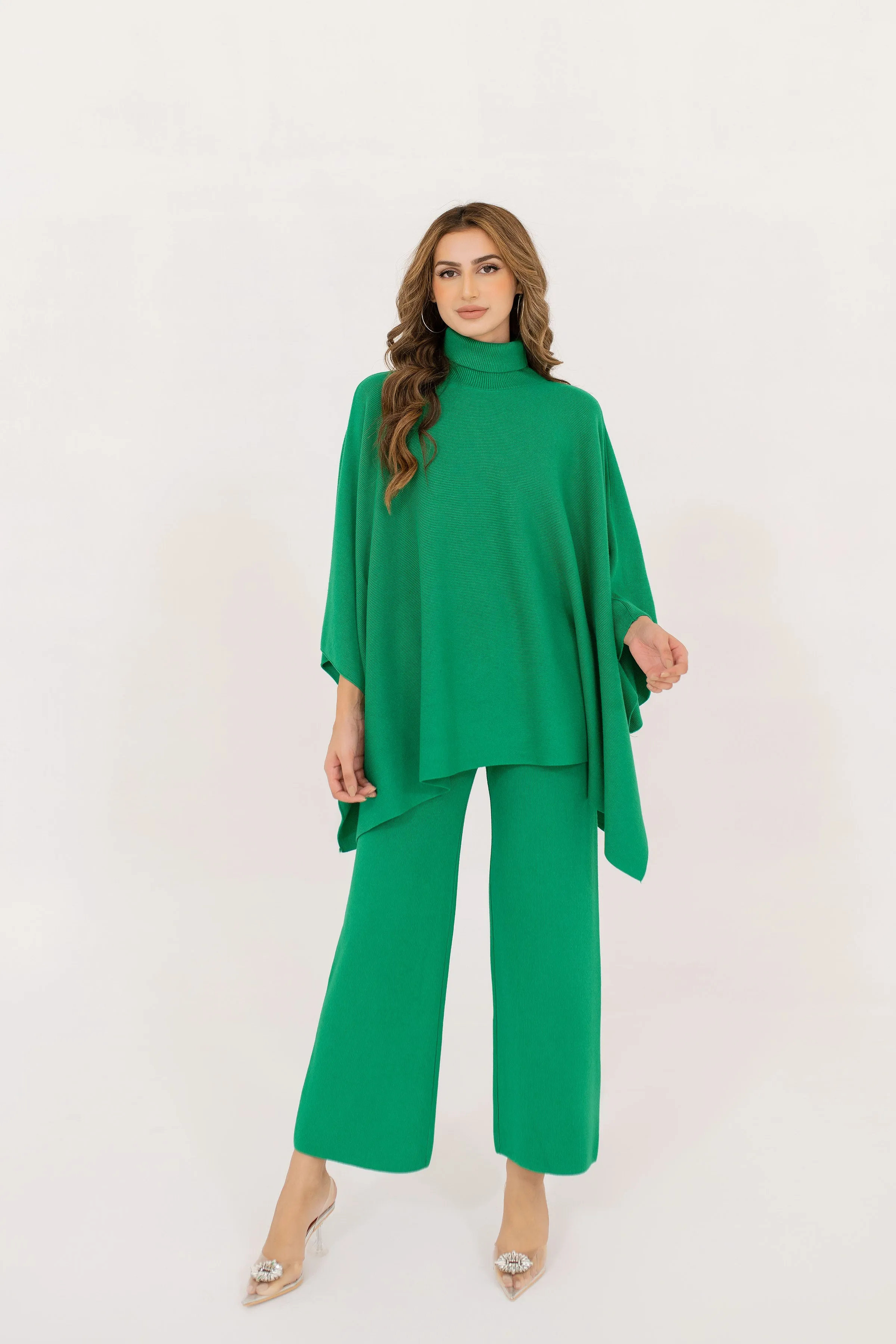 Lily Knitted Cape Green Separates