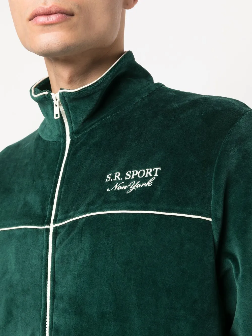 logo-embroidered zipped sweatshirt