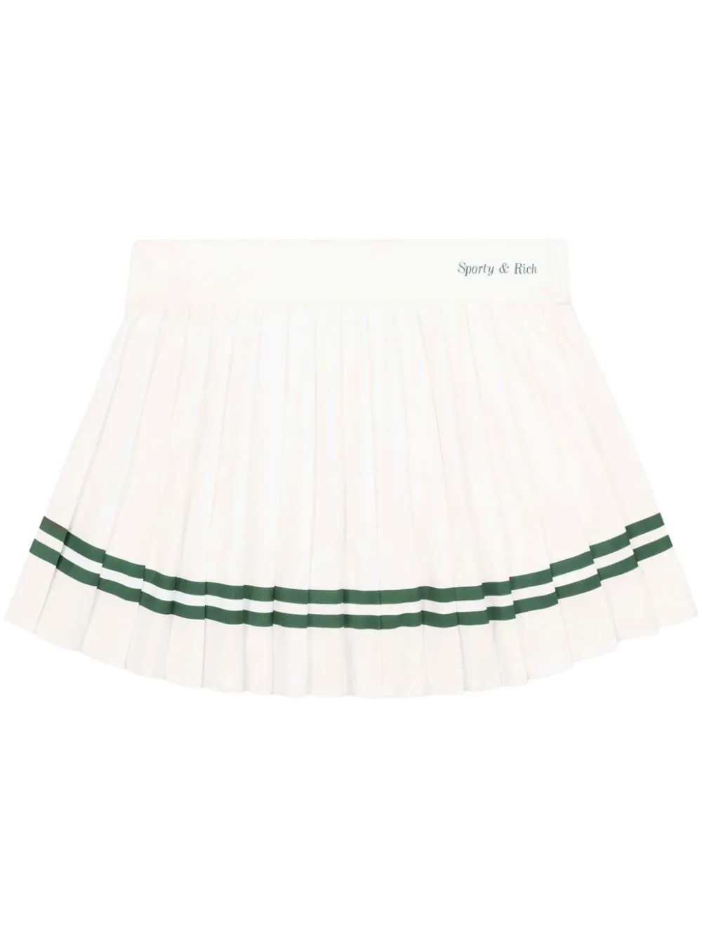 logo-print pleated miniskirt