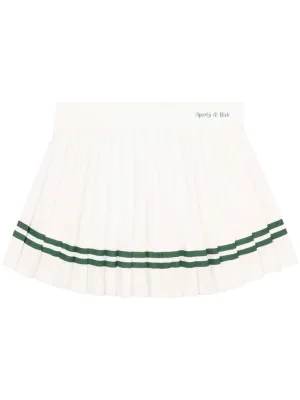 logo-print pleated miniskirt