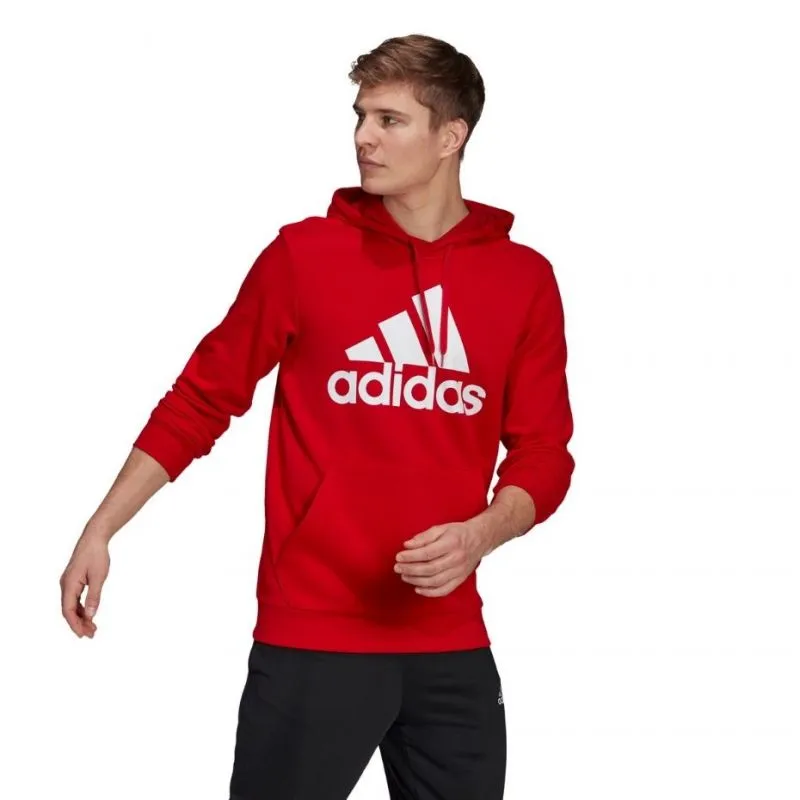 Men's Red Adidas Essentials Big Logo Hoodie - Cozy Comfort with Stylish Appeal