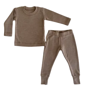 MERINO THERMAL BASELAYER SET - mele beige