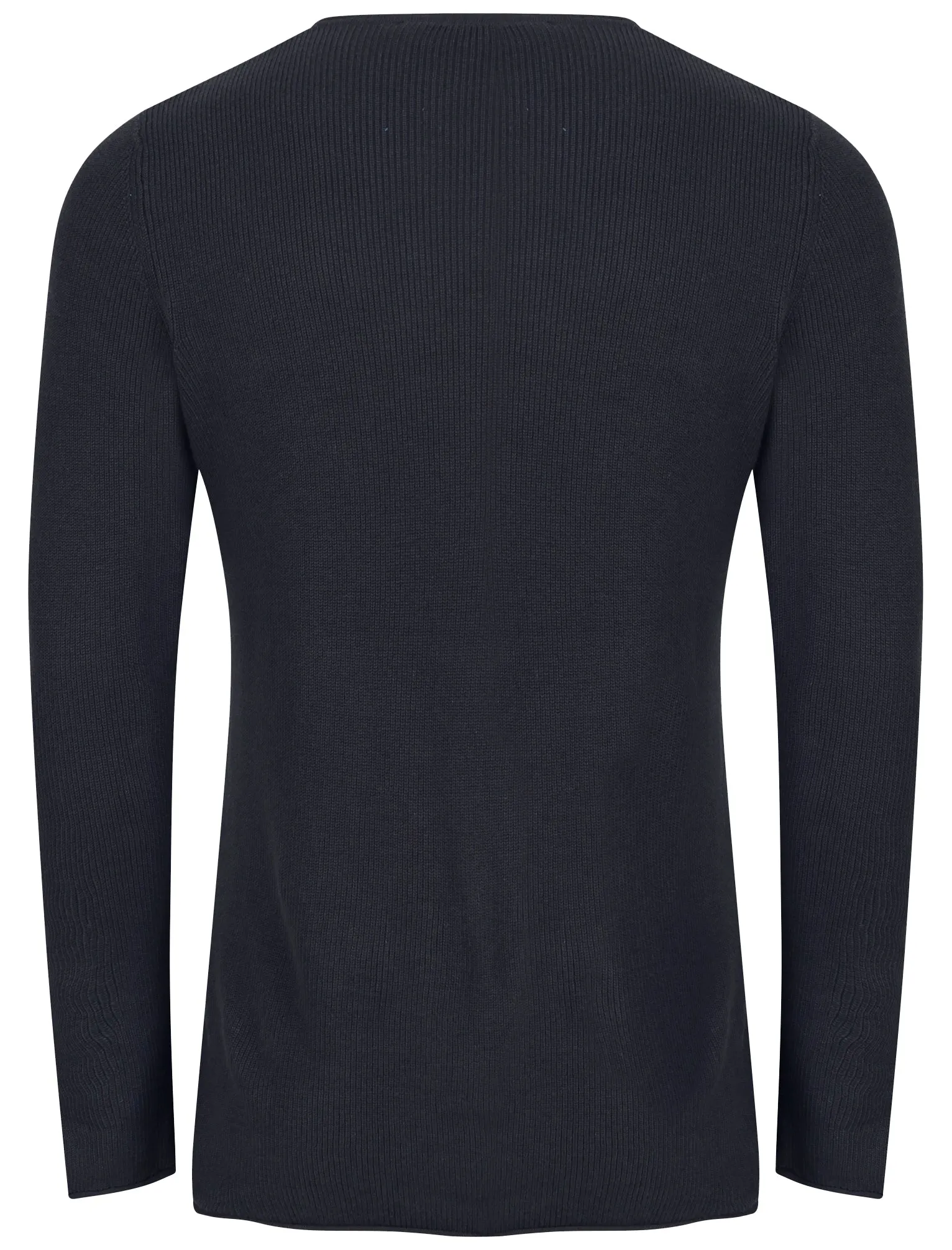 Milburn Ribbed Crew Neck Knitted Jumper In Dark Navy - Dissident