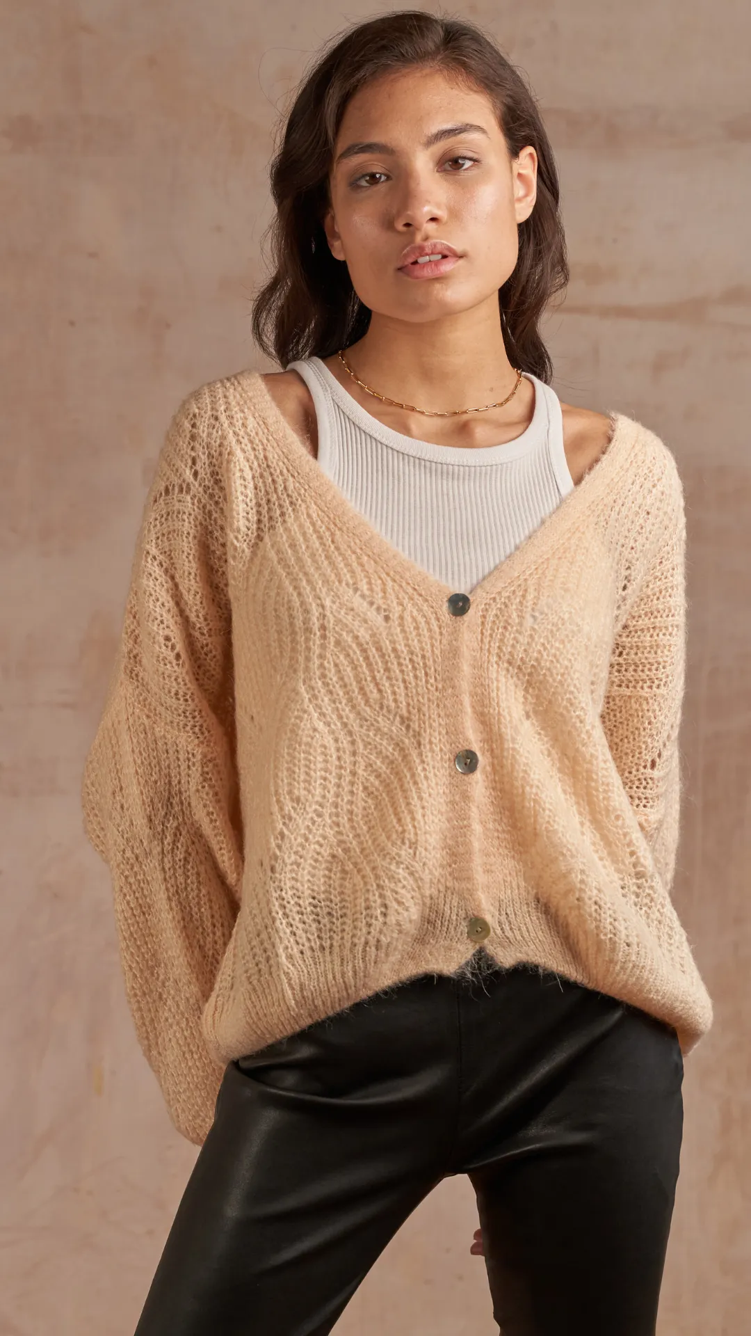 MILEY CARDIGAN - ICED PEACH