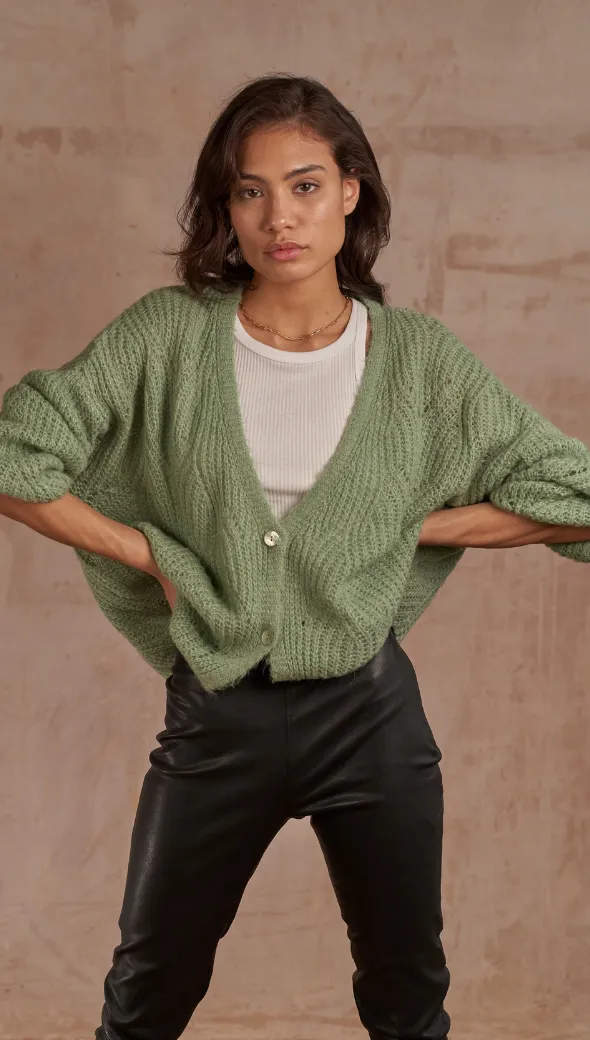 MILEY CARDIGAN - SOFT GREEN