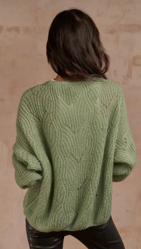 MILEY CARDIGAN - SOFT GREEN