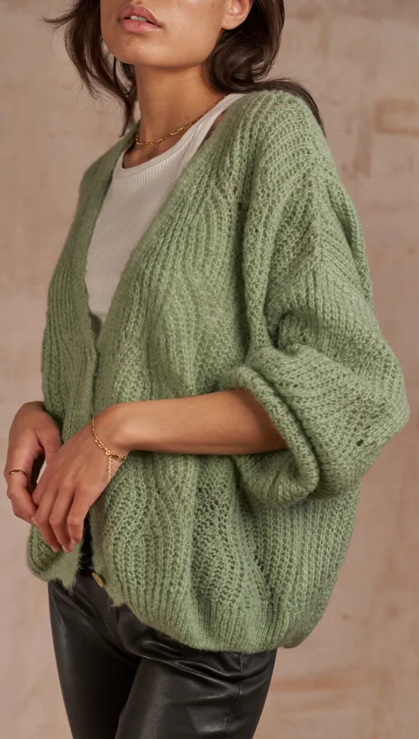 MILEY CARDIGAN - SOFT GREEN