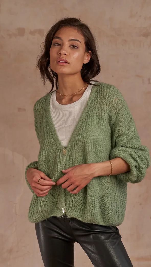 MILEY CARDIGAN - SOFT GREEN