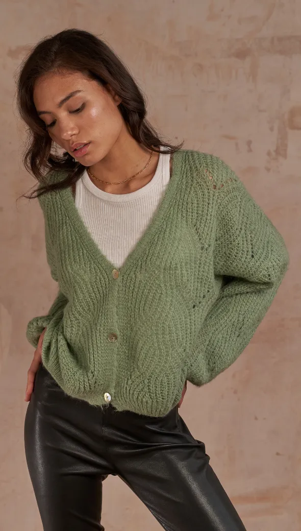 MILEY CARDIGAN - SOFT GREEN