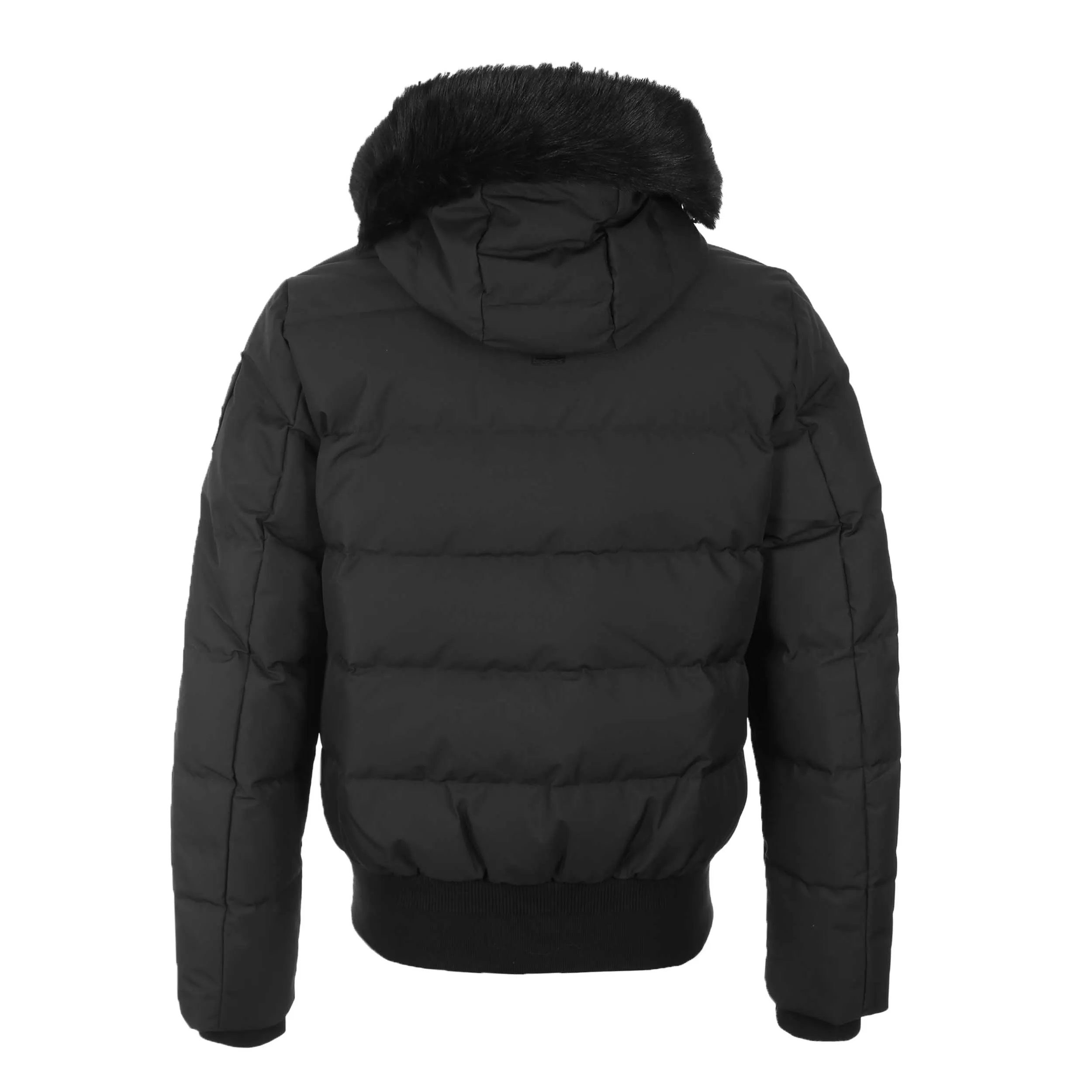 Moose Knuckles Cloud Bomber Neoshear Jacket in Black & Black Fur