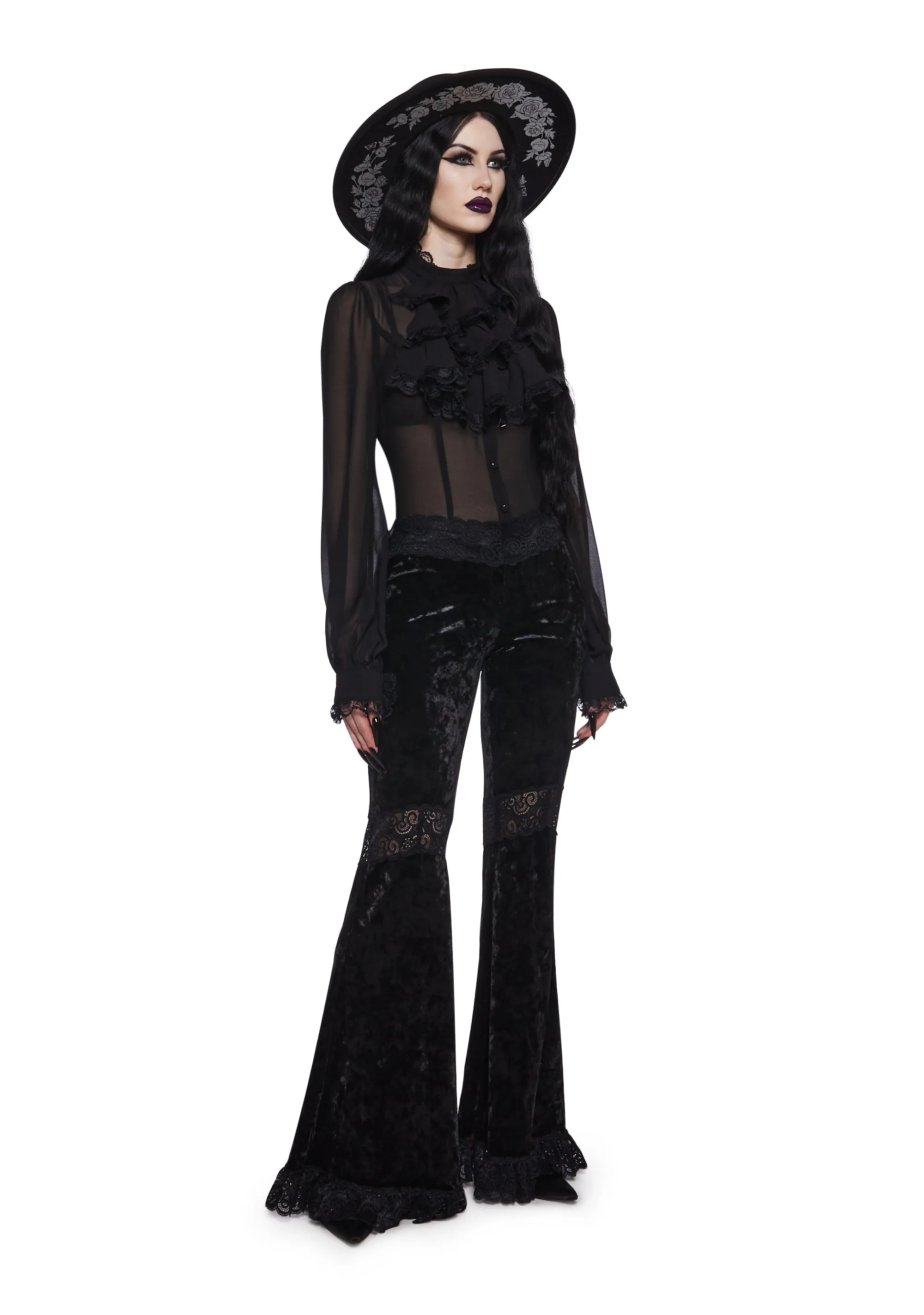 Noir I'm No Angel Chiffon Blouse