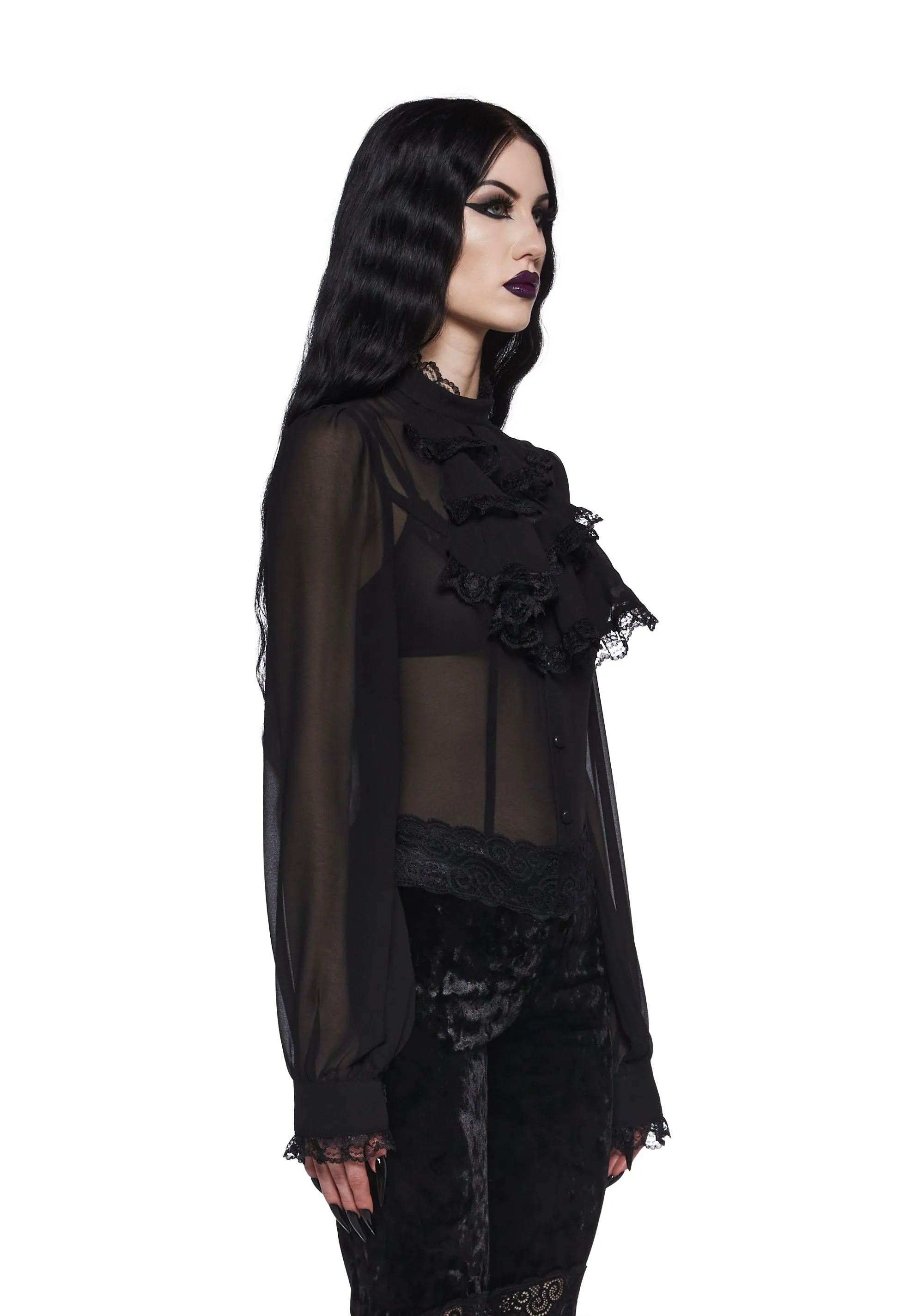 Noir I'm No Angel Chiffon Blouse