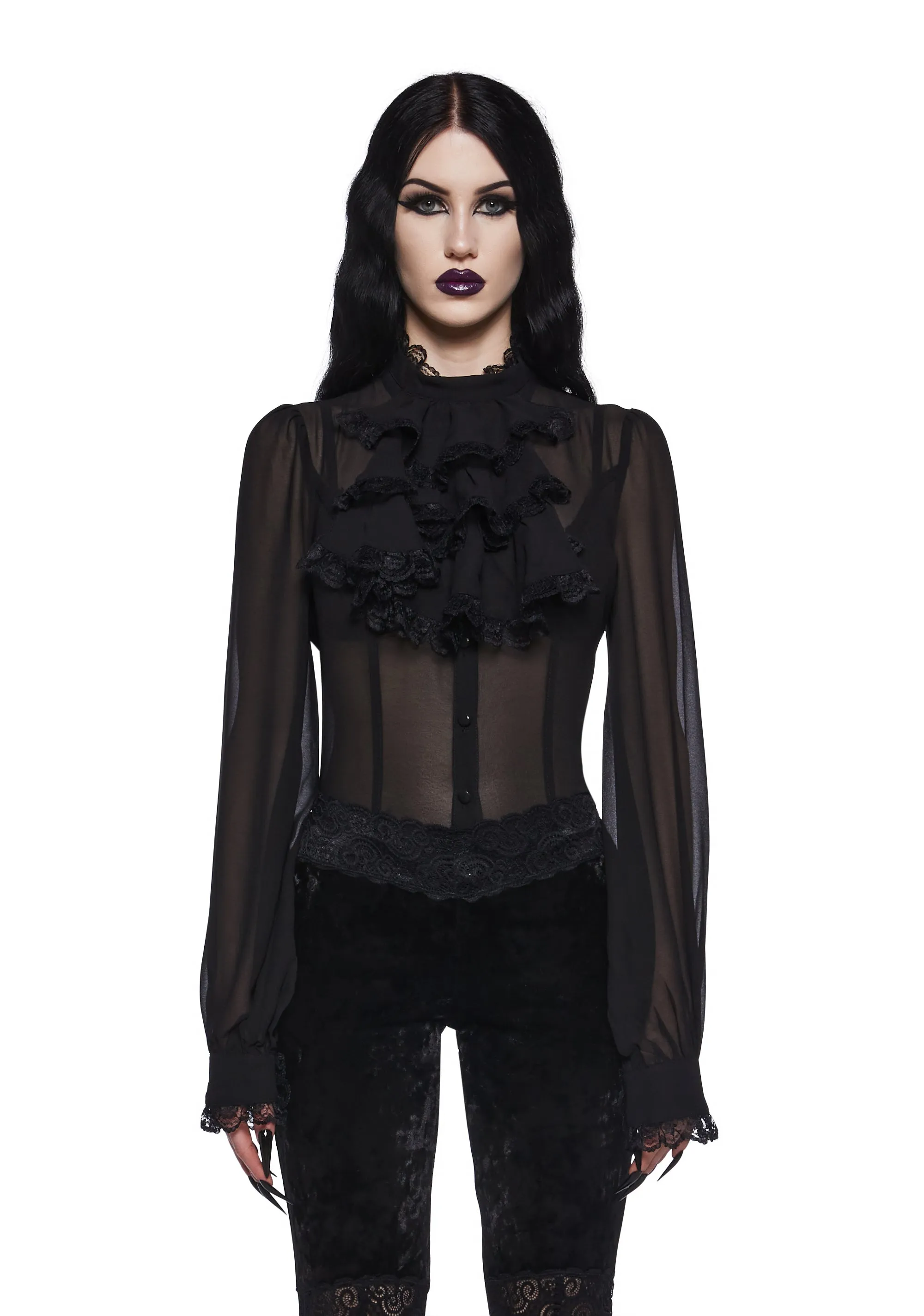 Noir I'm No Angel Chiffon Blouse