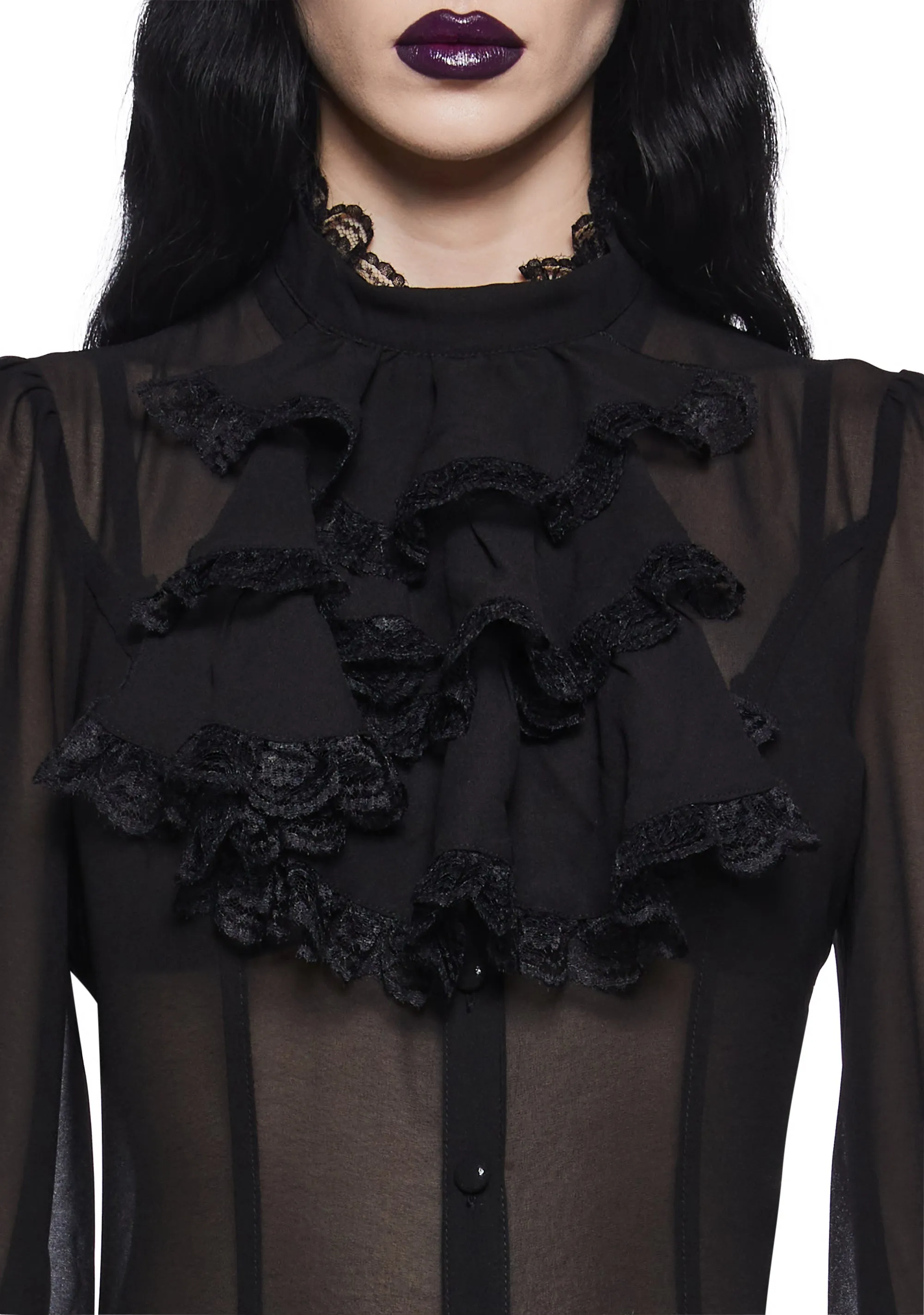 Noir I'm No Angel Chiffon Blouse