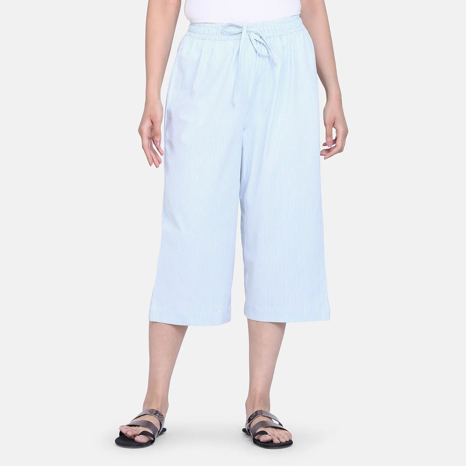 PowerSutra Sky Blue Cotton Ladies Culottes