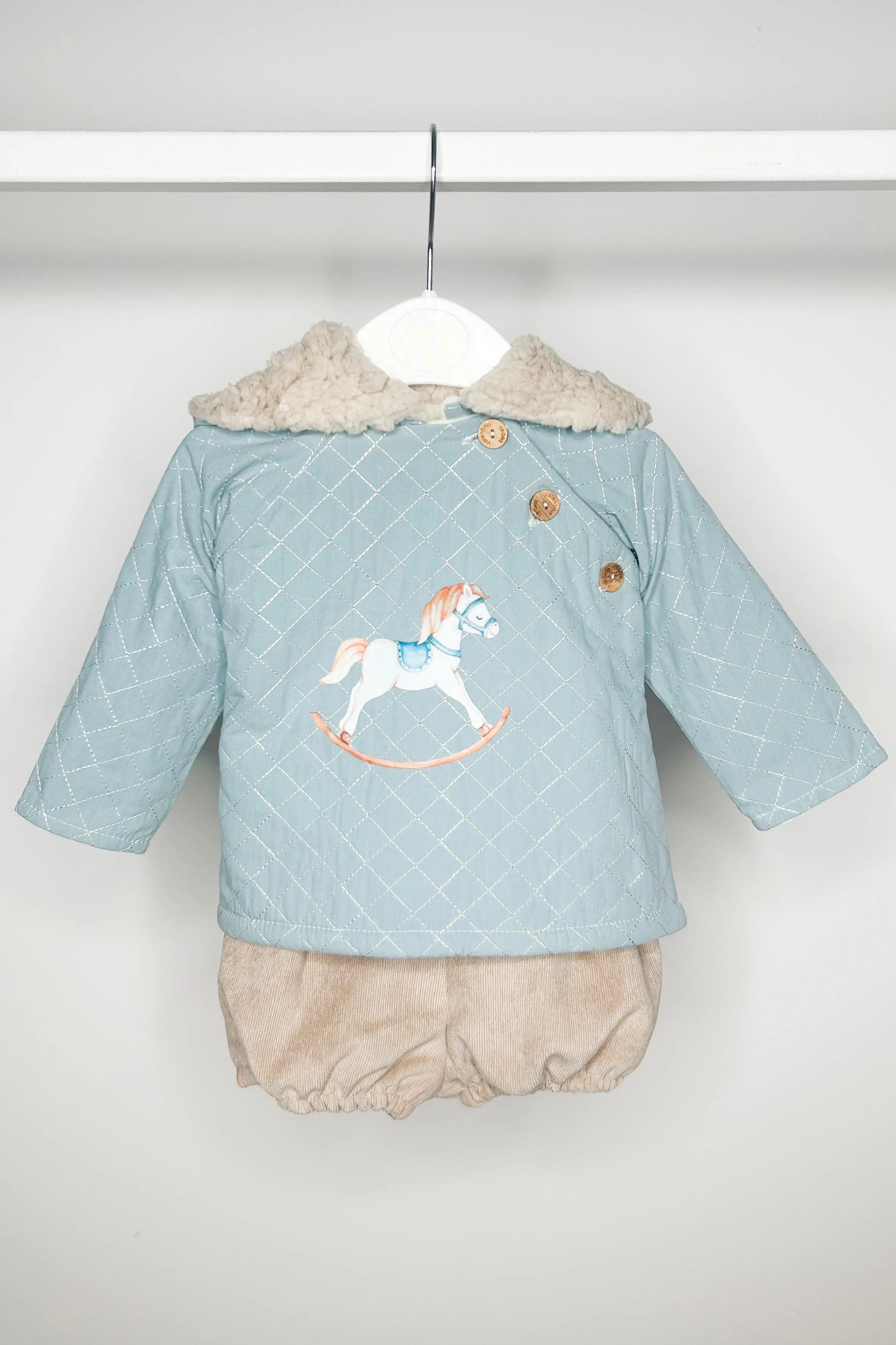 "Lawrence" Teal Rocking Horse Hoodie & Shorts