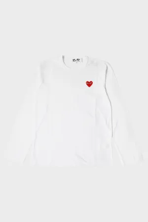 Red Heart Long Sleeve T-Shirt - White