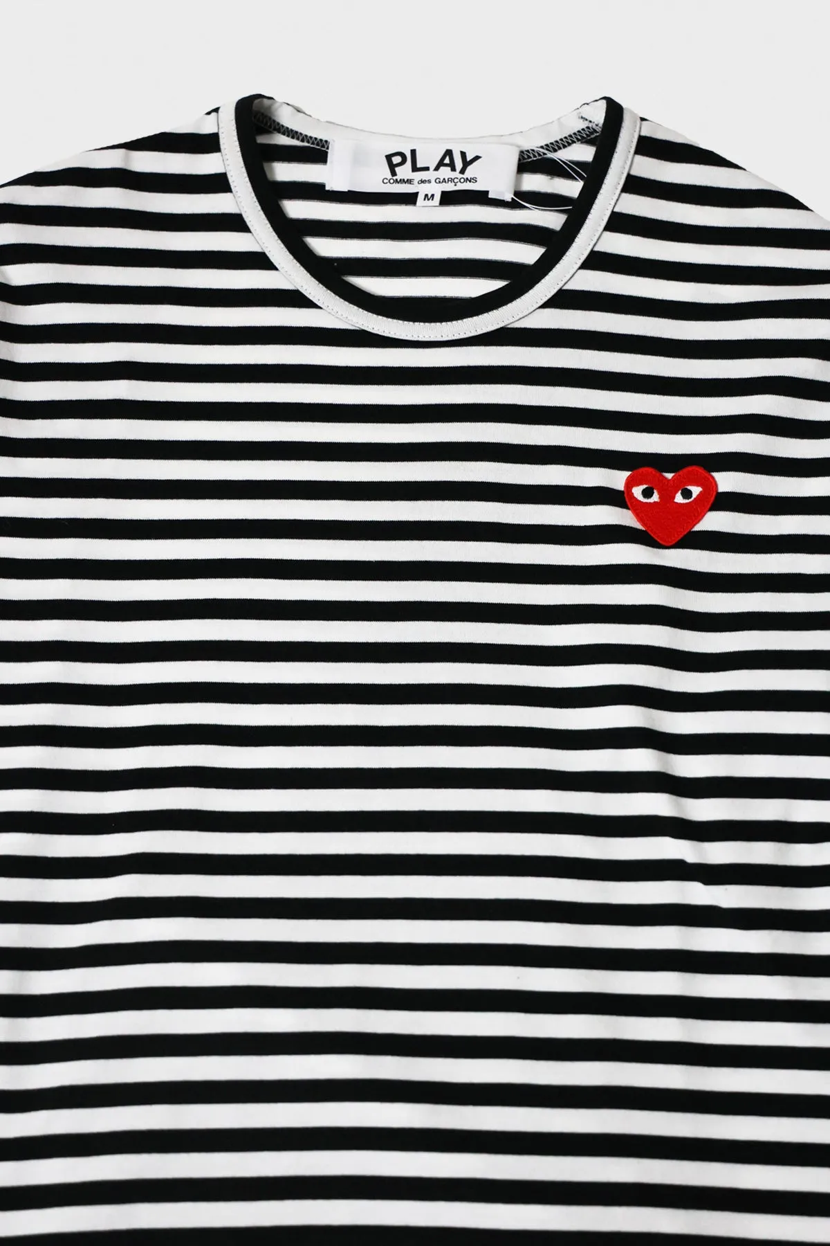 Red Heart Striped T-Shirt - Black/White