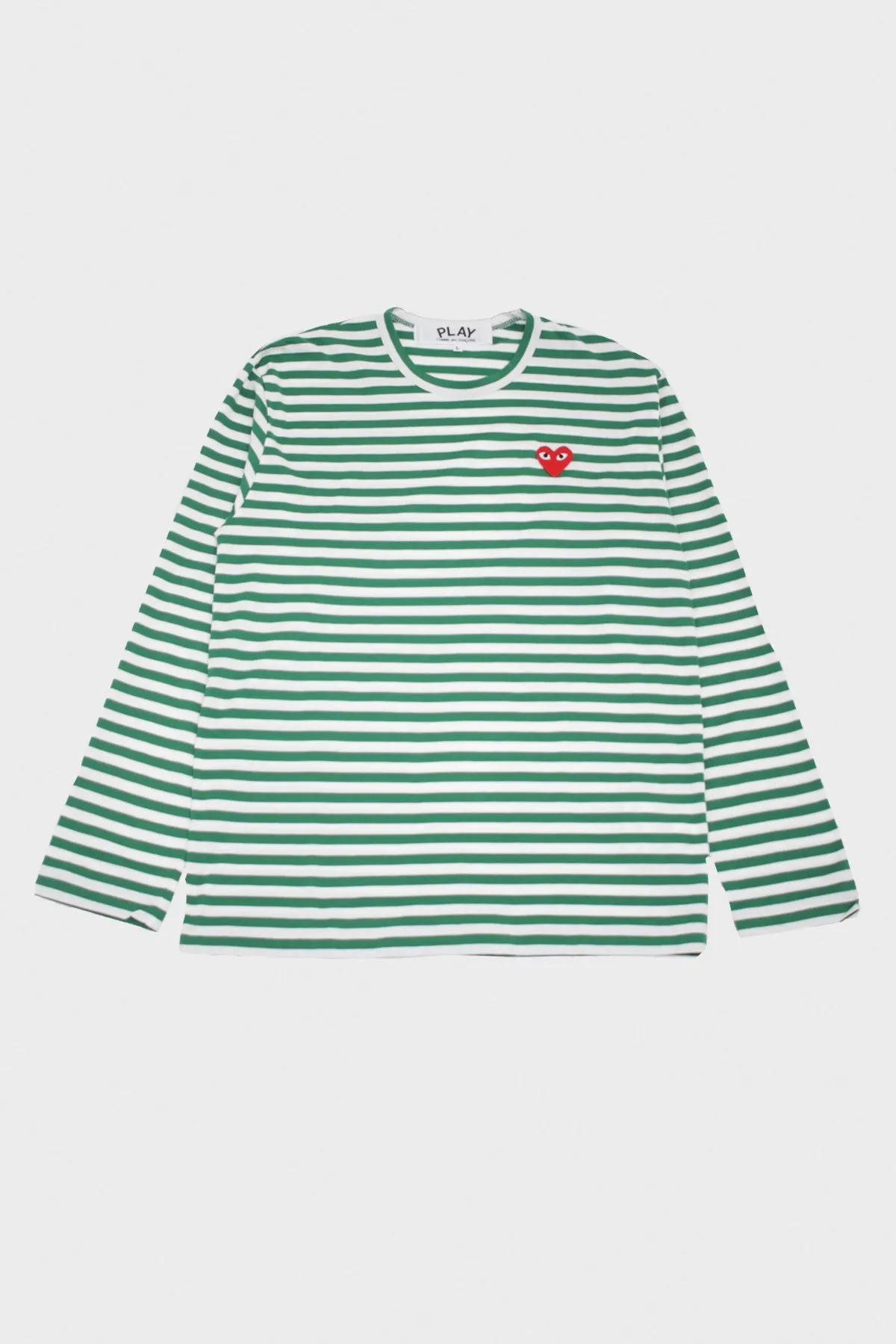 Red Heart Striped T-Shirt - Green/White