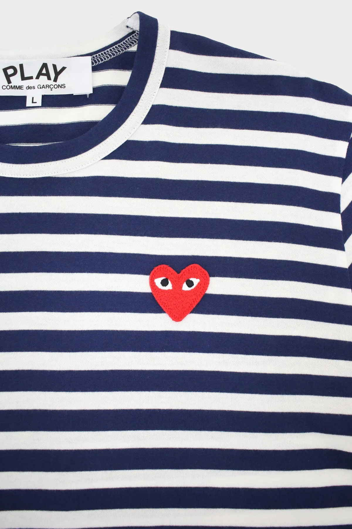 Red Heart Striped T-Shirt - Navy/White