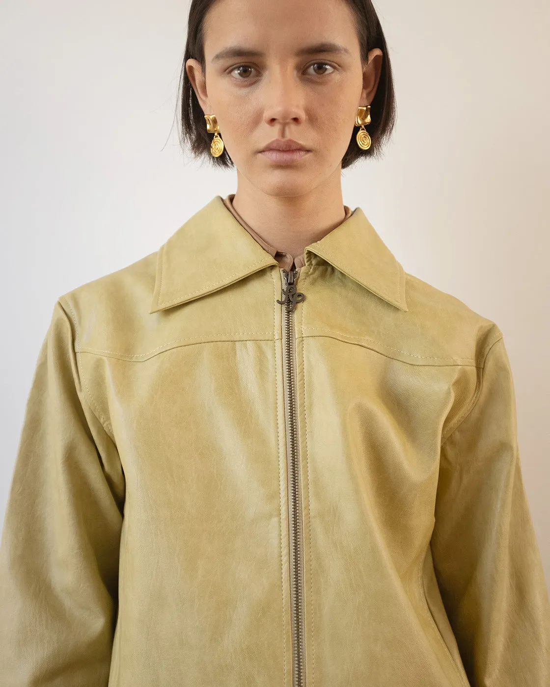 Rowan Jacket Faux Leather Beige