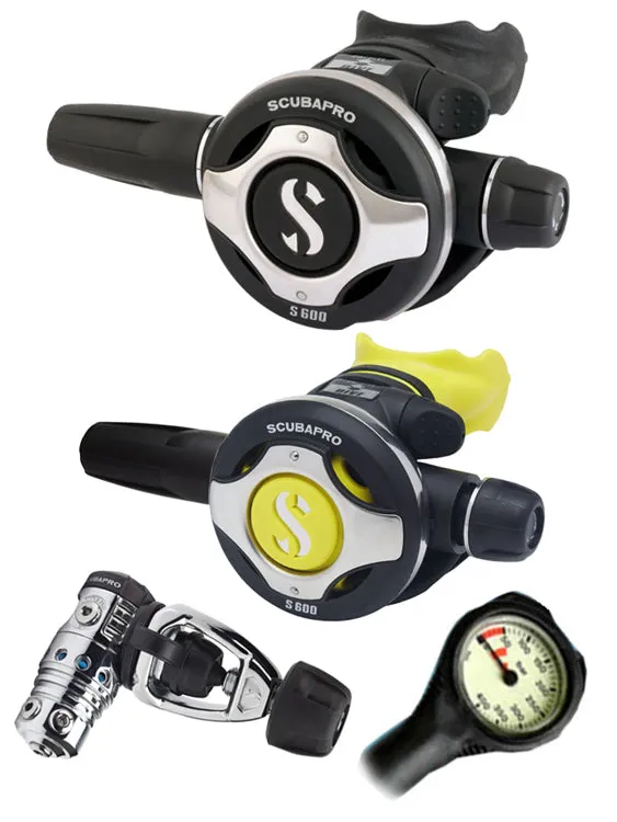 Scubapro Regulator Set: MK25 Evo (DIN or Yoke) / S600 / Octopus & Free Termo Gauge